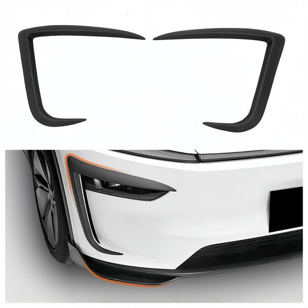 Carbon Fiber Front Fog Light Covers for Tesla Model Y Juniper 2025+
