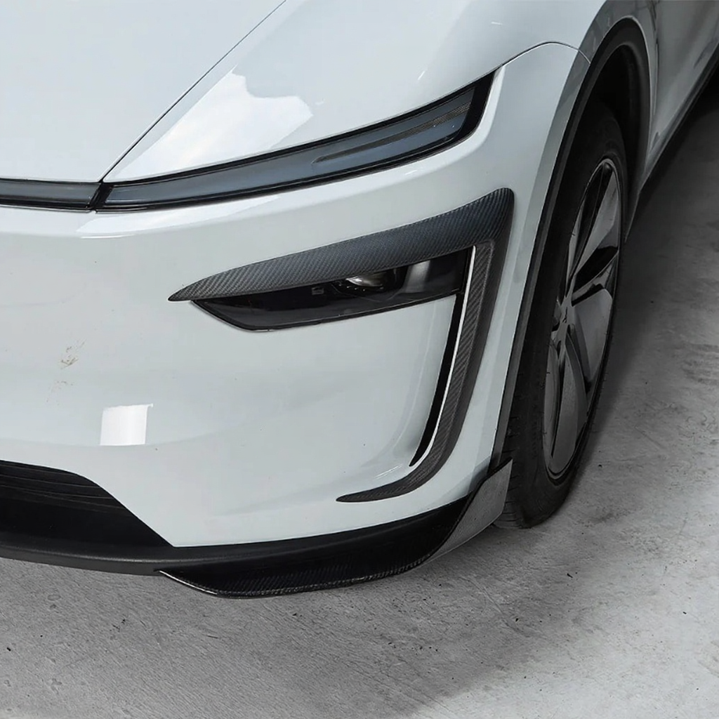 Carbon Fiber Front Fog Light Covers for Tesla Model Y Juniper 2025+