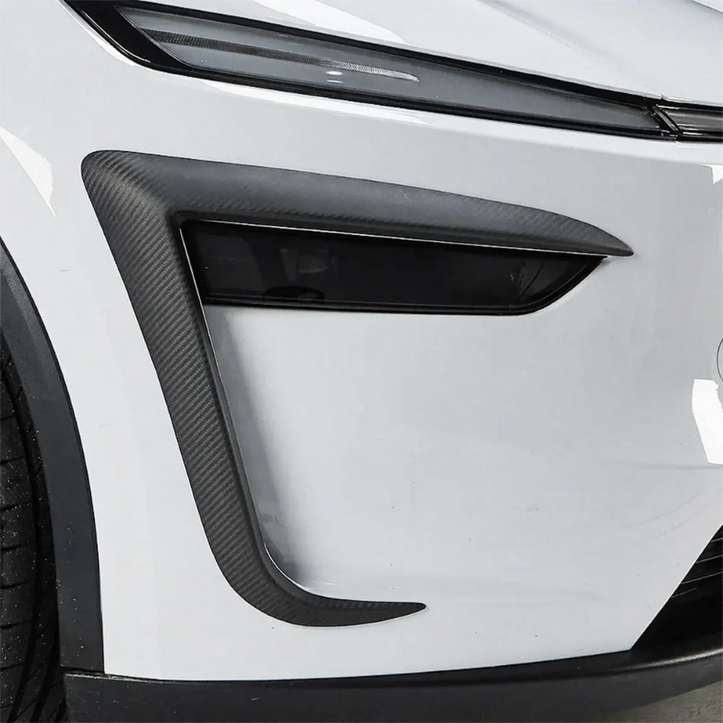 Carbon Fiber Front Fog Light Covers for Tesla Model Y Juniper 2025+
