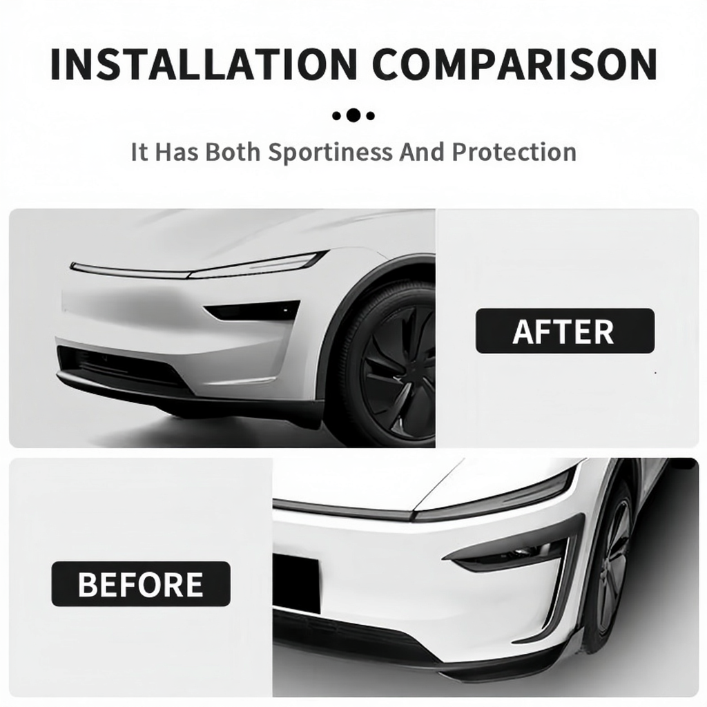 Carbon Fiber Front Fog Light Covers for Tesla Model Y Juniper 2025+