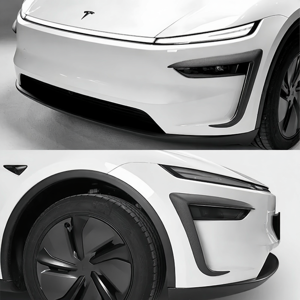 Carbon Fiber Front Fog Light Covers for Tesla Model Y Juniper 2025+