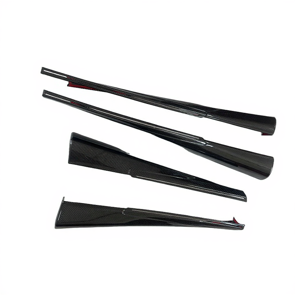Carbon Fiber Front & Rear Door Panel  Overlays for Tesla Model Y Juniper