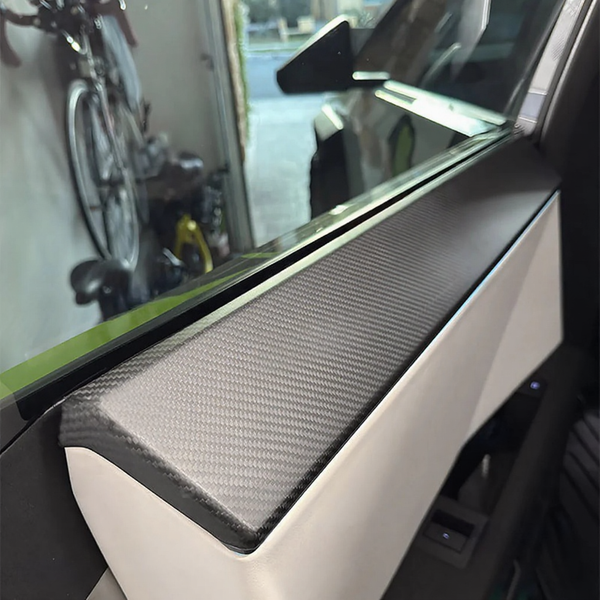 Carbon Fiber Front & Rear Door Panel Upper Trim Covers for Tesla Cybertruck