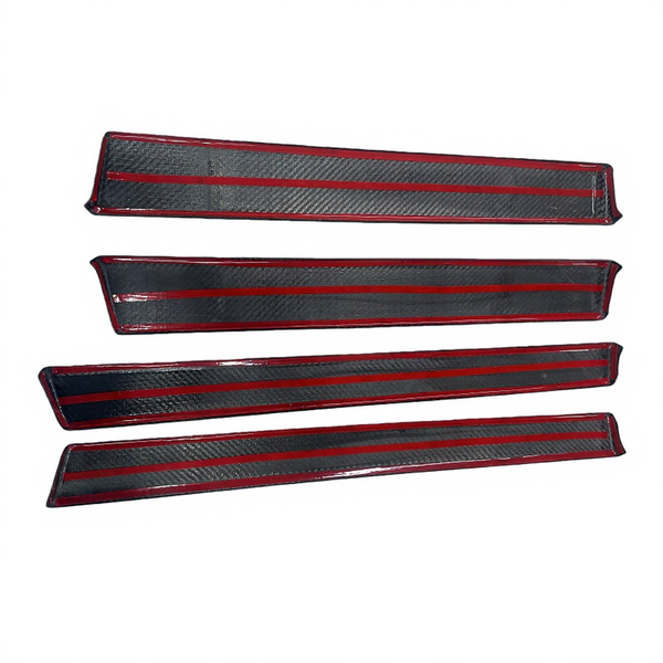 Carbon Fiber Front & Rear Door Panel Upper Trim Covers for Tesla Cybertruck