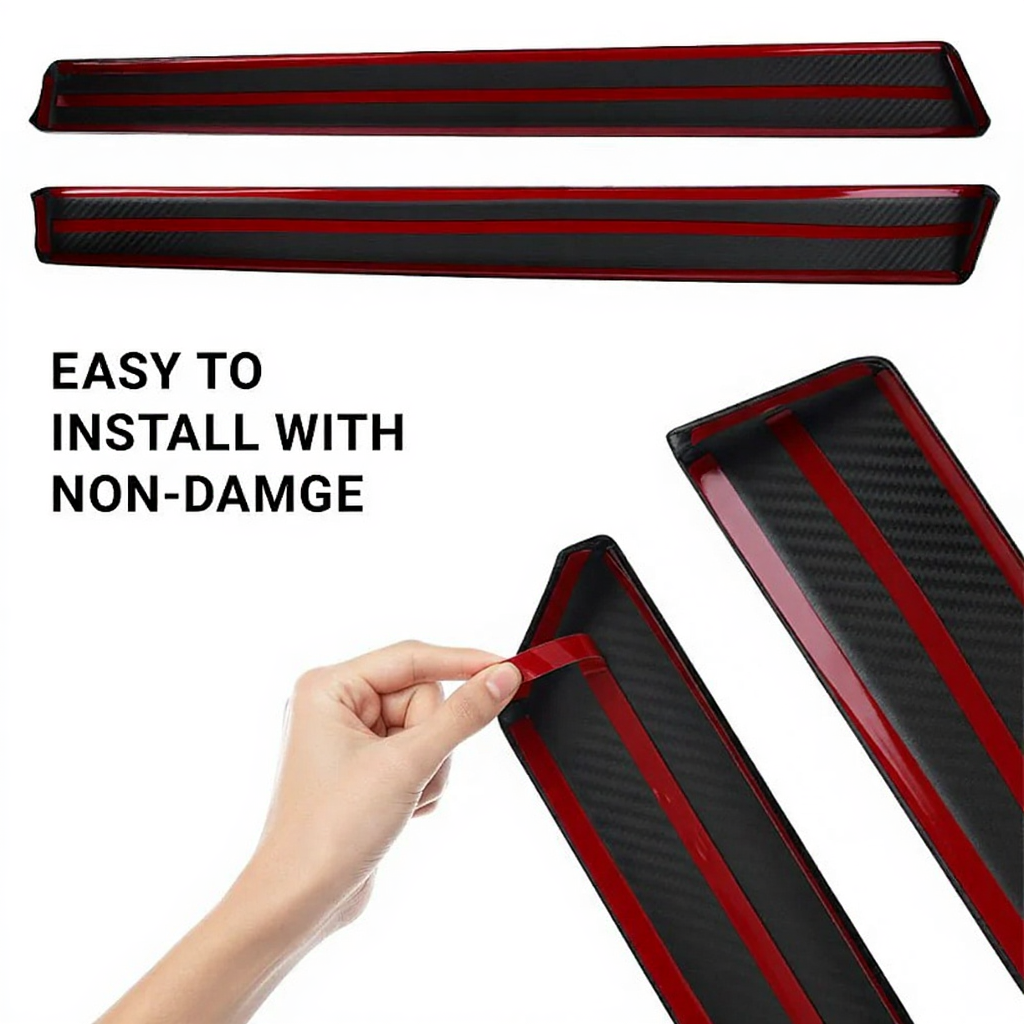Carbon Fiber Front & Rear Door Panel Upper Trim Covers for Tesla Cybertruck
