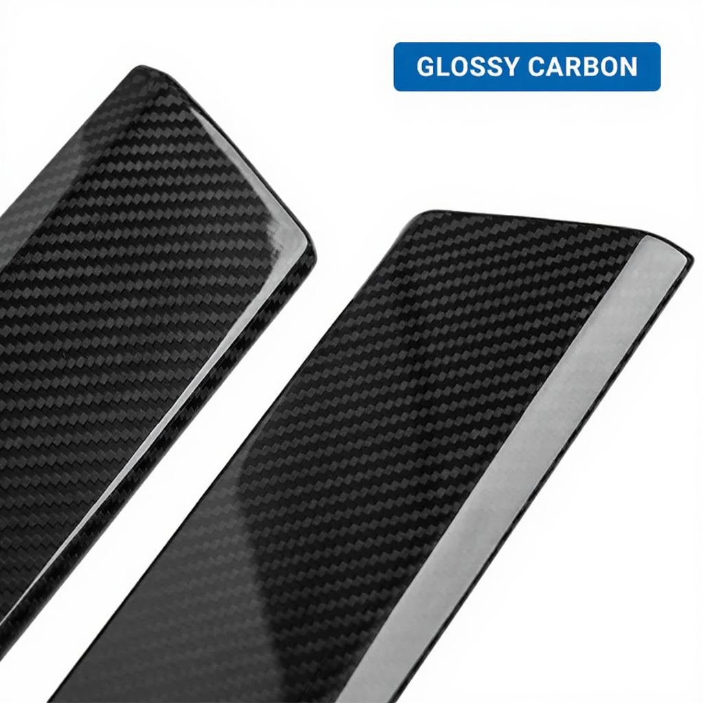 Carbon Fiber Front & Rear Door Panel Upper Trim Covers for Tesla Cybertruck
