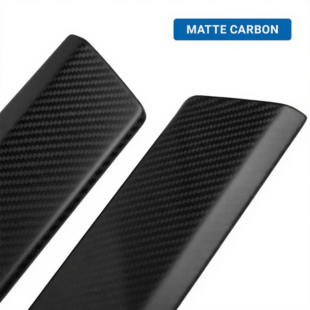 Carbon Fiber Front & Rear Door Panel Upper Trim Covers for Tesla Cybertruck