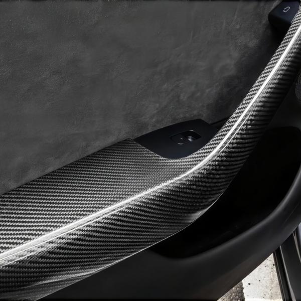 Carbon Fiber Lower Door Armrest Covers for Tesla Model Y Juniper 2025+