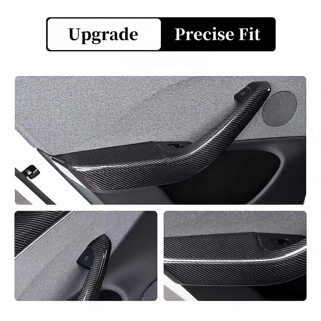 Carbon Fiber Lower Door Armrest Covers for Tesla Model Y Juniper 2025+