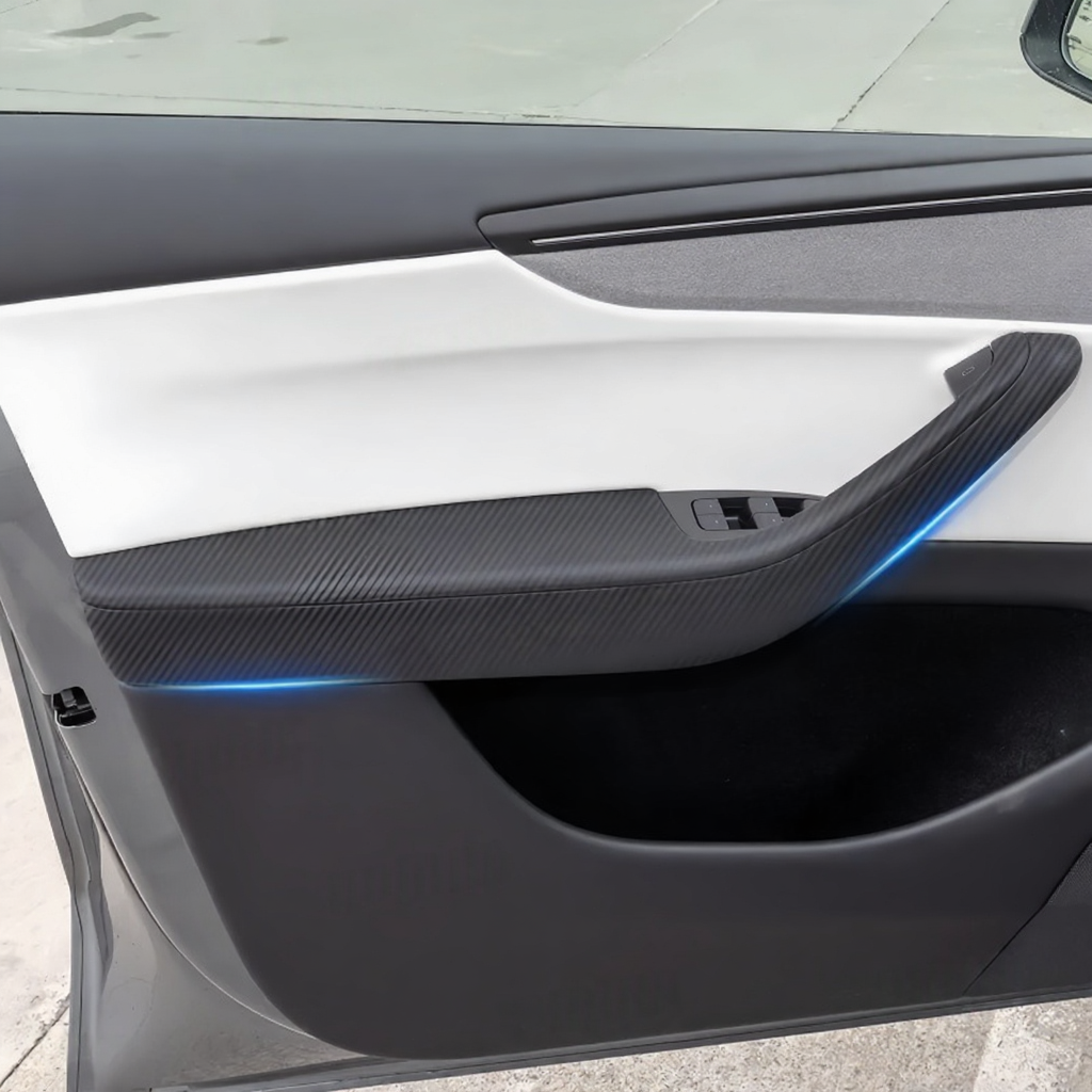 Carbon Fiber Lower Door Armrest Covers for Tesla Model Y Juniper 2025+