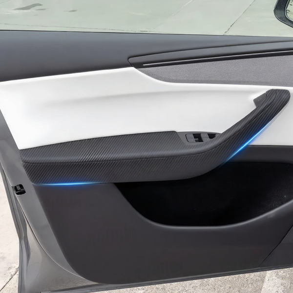 Carbon Fiber Lower Door Armrest Covers for Tesla Model Y Juniper 2025+