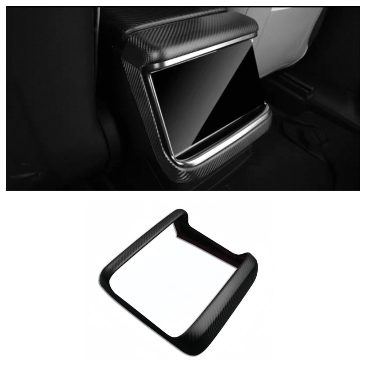 Carbon Fiber Rear Display Trim Cover for Tesla Model S /X Secondary image