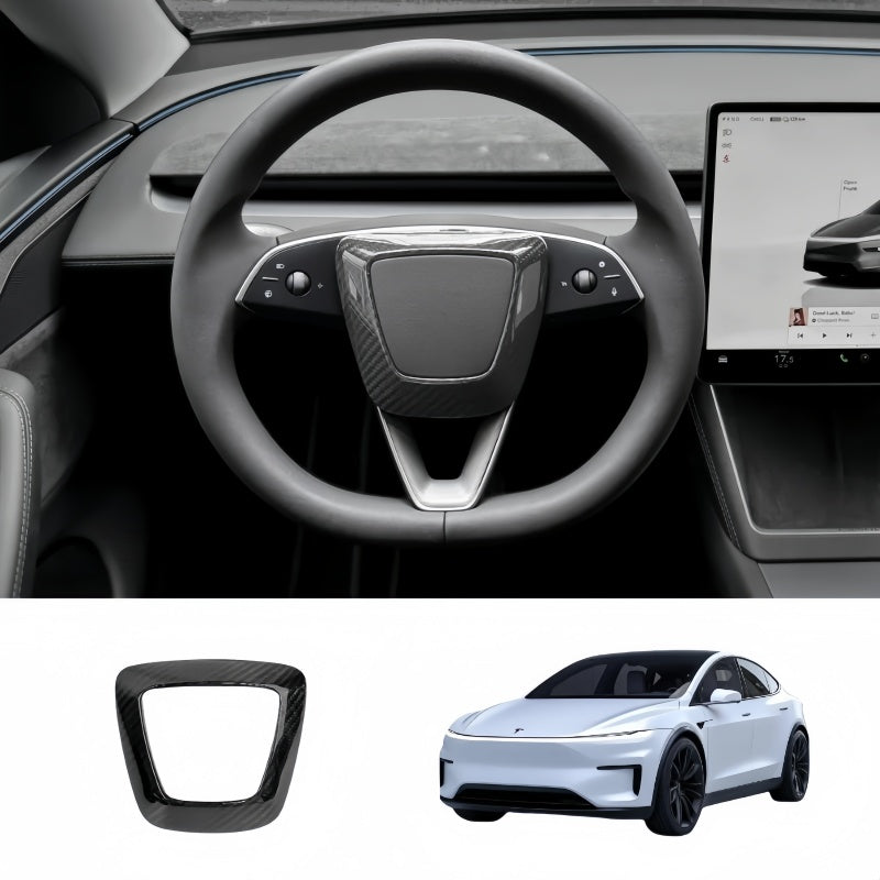 Carbon Fiber Steering Wheel Airbag Decoration Cover for Tesla Model 3 Highland/Model Y Juniper Main image