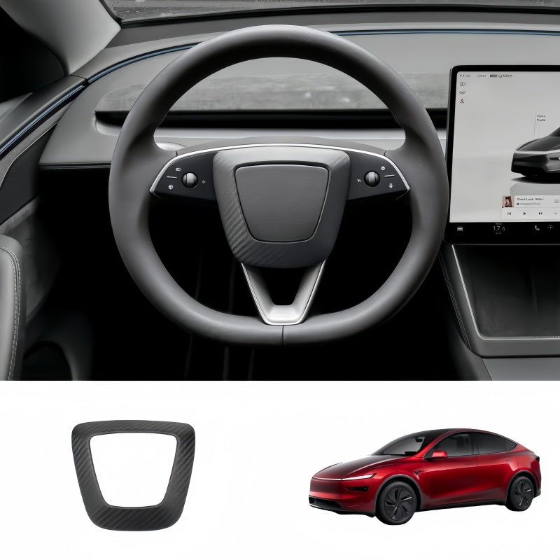 Carbon Fiber Steering Wheel Airbag Decoration Cover for Tesla Model 3 Highland/Model Y Juniper Secondary image