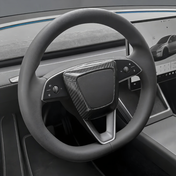 Carbon Fiber Steering Wheel Airbag Decoration Cover for Tesla Model 3 Highland/Model Y Juniper