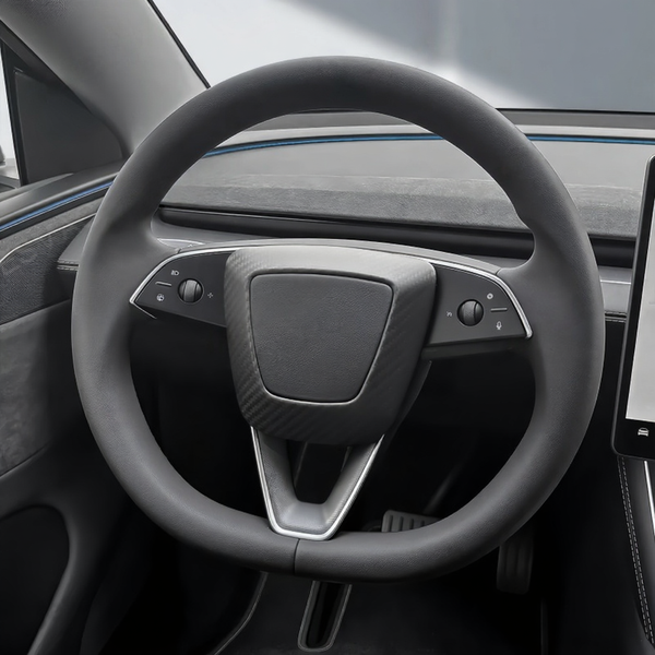 Carbon Fiber Steering Wheel Airbag Decoration Cover for Tesla Model 3 Highland/Model Y Juniper