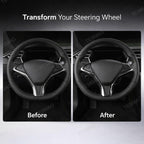 Carbon Fiber Style Steering Wheel Frame Trim Cover for Tesla Model S (2014-2021)