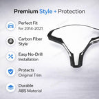 Carbon Fiber Style Steering Wheel Frame Trim Cover for Tesla Model S (2014-2021)