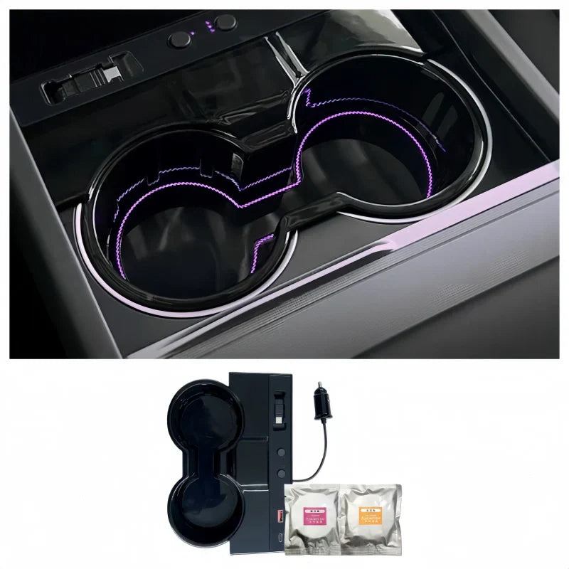 Center Console Cup Holder with Ambient Light for Tesla Model 3 Highland/Model Y Juniper Main image