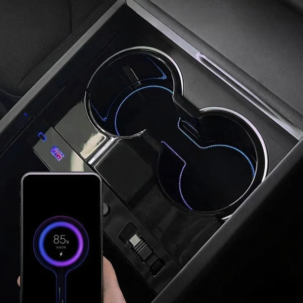 Center Console Cup Holder with Ambient Light for Tesla Model 3 Highland/Model Y Juniper