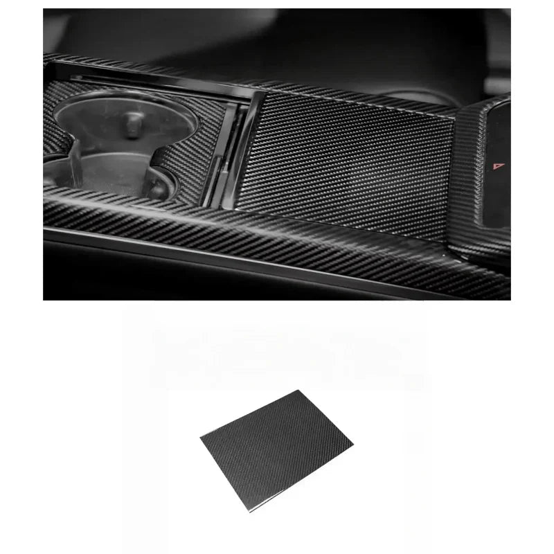 Center Panel Carbon Fiber Overlay for Tesla Model S/X 2021+
