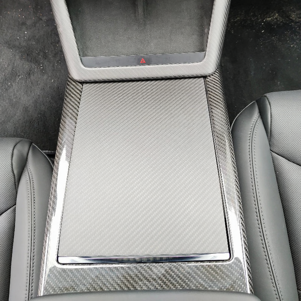 Center Panel Carbon Fiber Overlay for Tesla Model S/X 2021+