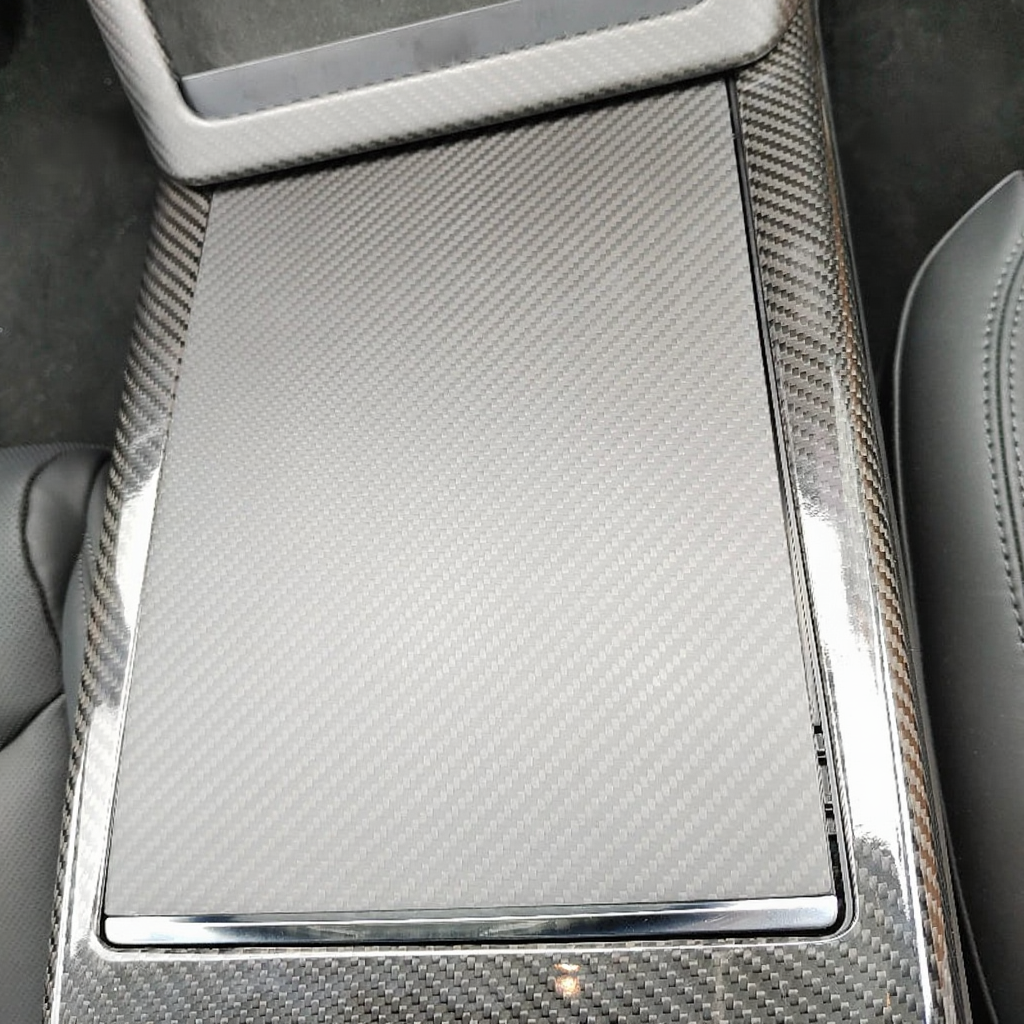 Center Panel Carbon Fiber Overlay for Tesla Model S/X 2021+