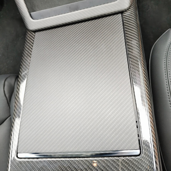 Center Panel Carbon Fiber Overlay for Tesla Model S/X 2021+