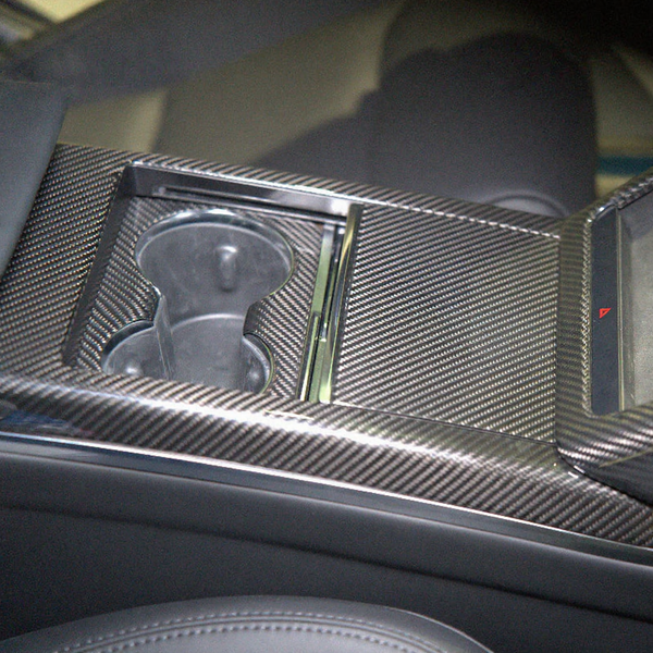 Center Panel Carbon Fiber Overlay for Tesla Model S/X 2021+