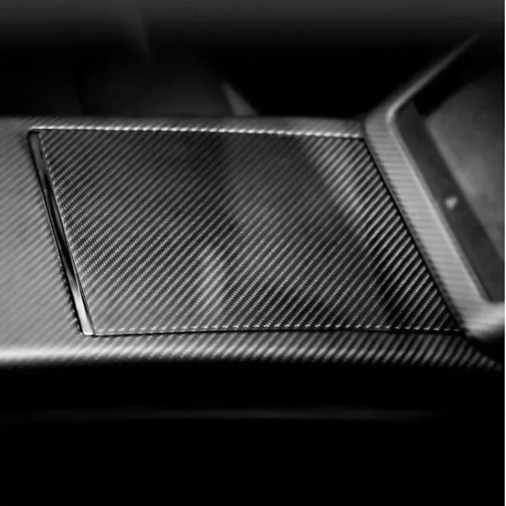Center Panel Carbon Fiber Overlay for Tesla Model S/X 2021+