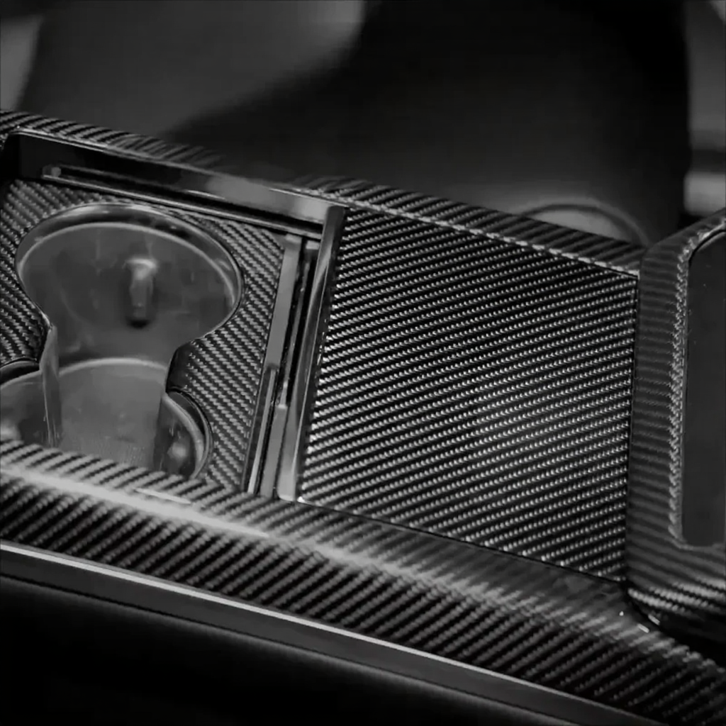 Center Panel Carbon Fiber Overlay for Tesla Model S/X 2021+