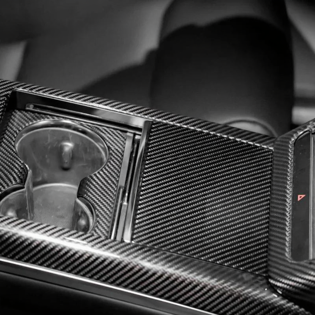 Center Panel Carbon Fiber Overlay for Tesla Model S/X 2021+