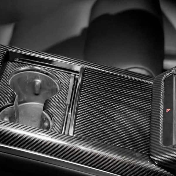 Center Panel Carbon Fiber Overlay for Tesla Model S/X 2021+