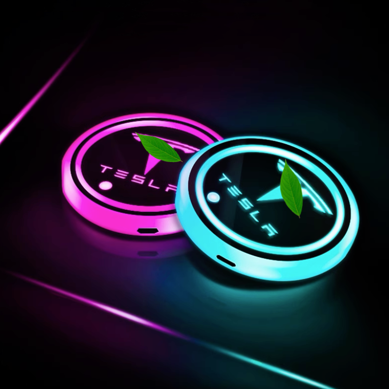 7 Colors LED Car Cup Holder for Tesla Model S/3/X/Y (2 Pcs) Secondary image