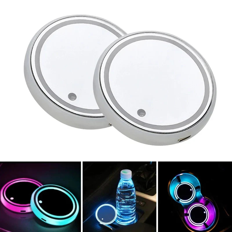 7 Colors LED Car Cup Holder for Tesla Model S/3/X/Y (2 Pcs) Main image