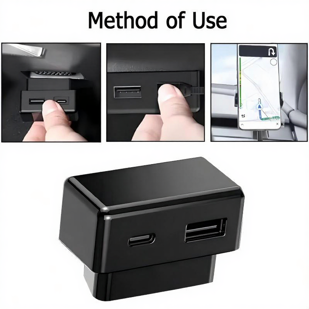 Concealed OBD Expansion Charger with Dual Fast-Charge Ports for Tesla Secondary image