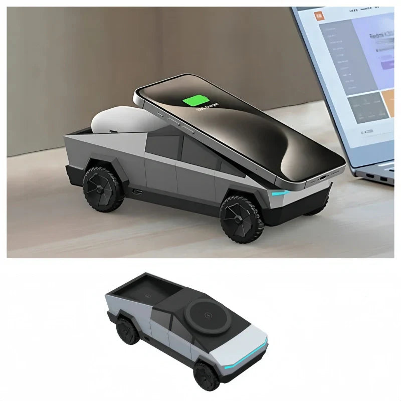 Cybertruck-Inspired 3-in-1 Wireless Charging Dock for iPhone, Apple Watch & AirPods