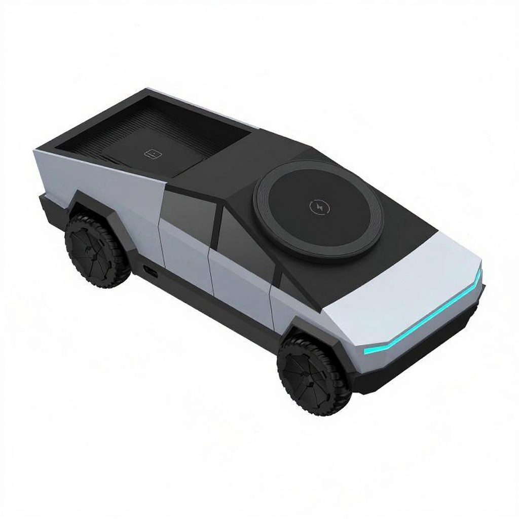 Cybertruck-Inspired 3-in-1 Wireless Charging Dock for iPhone, Apple Watch & AirPods