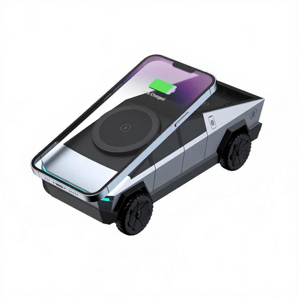 Cybertruck-Inspired 3-in-1 Wireless Charging Dock for iPhone, Apple Watch & AirPods