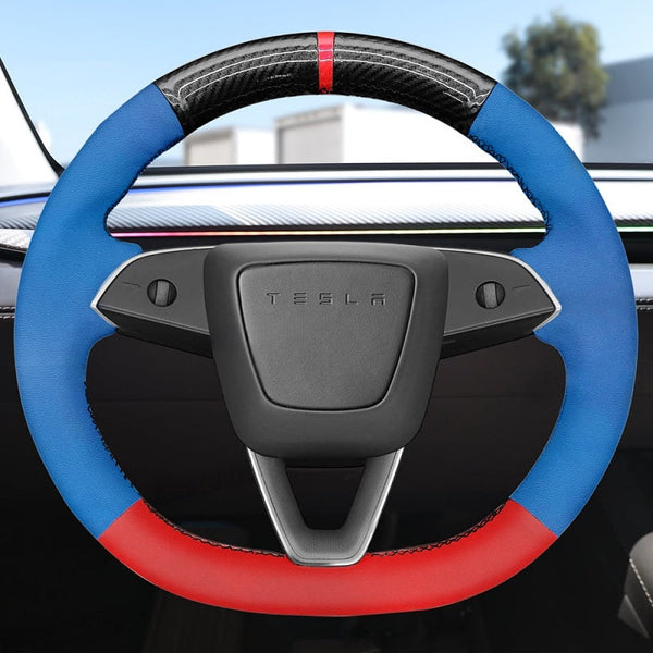 DIY Hand-Stitched Steering Wheel Cover for Tesla Model 3 Highland/Model Y Juniper
