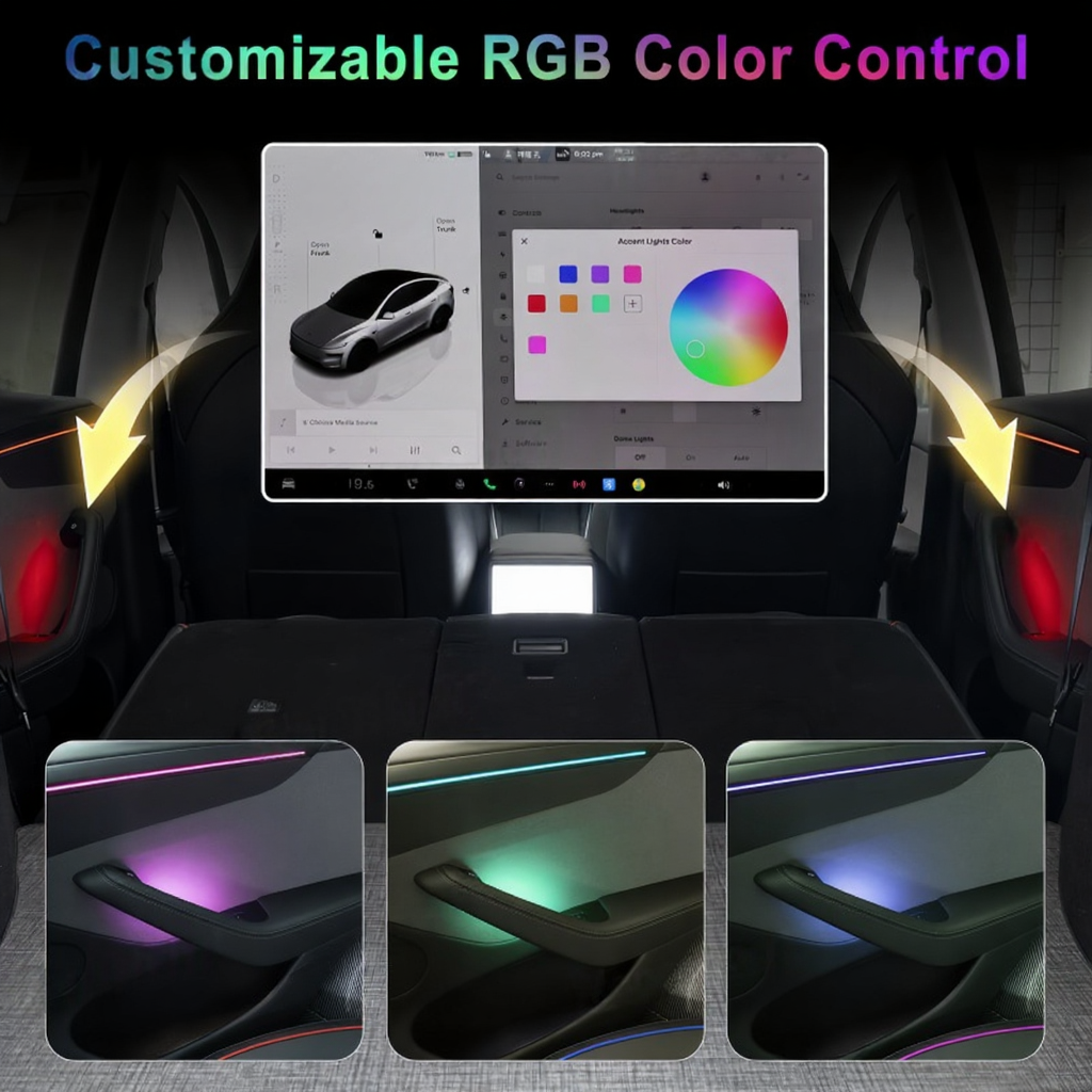Door Handle Bowl Ambient Lighting for Tesla Model 3 Highland/Model Y Juniper