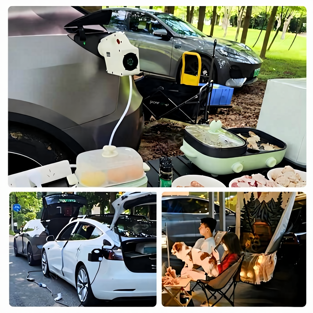 EV Discharger Machine for Tesla Model 3/Y/X/S Camping and Emergency Use