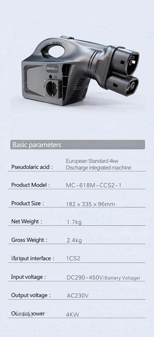 EV Discharger Machine for Tesla Model 3/Y/X/S Camping and Emergency Use