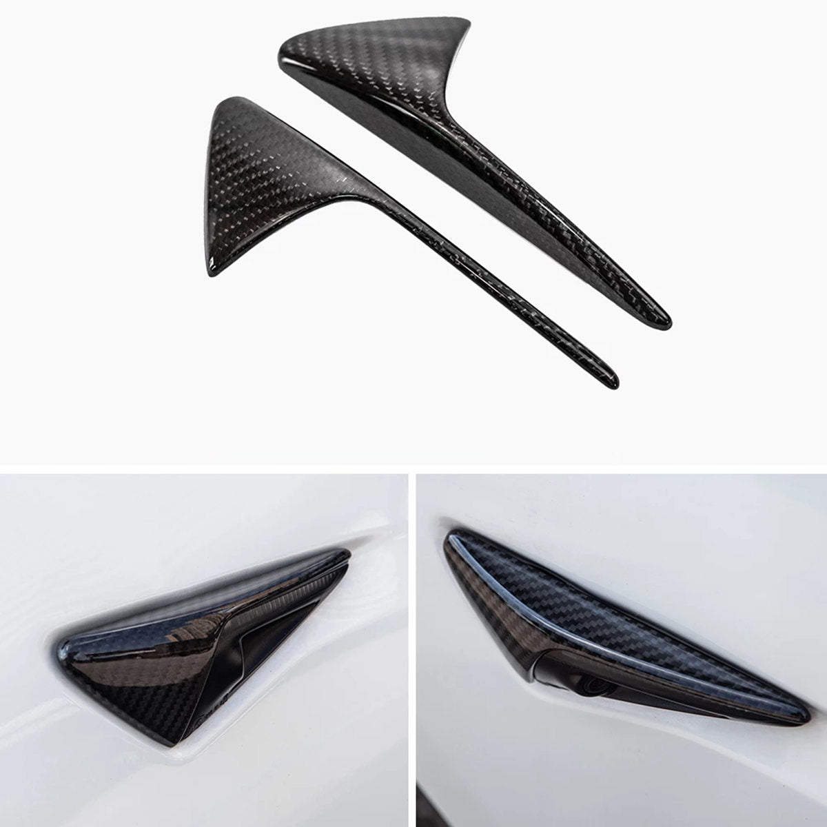 Real Carbon Fiber Side Camera Cover for Tesla Model 3/Y（2016-2024）