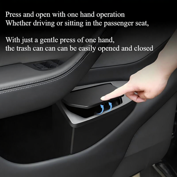 Front Door Trash Can Organizer for Tesla Model Y Juniper
