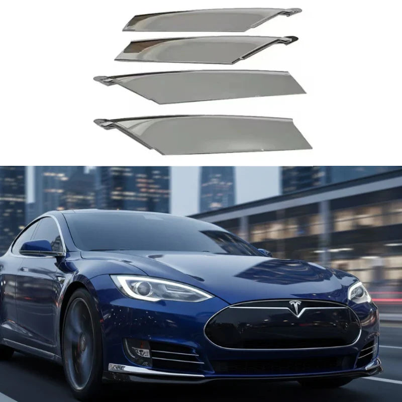 Front Fog Light Frame Chrome Strip Trim for Tesla Model S 2016-2020 (1056378 1056379 1056380) Main image
