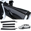 Front Rear Carbon Fiber Upper Door Panel Covers for Tesla Model 3 Highland 2024+