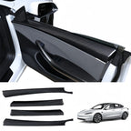Front Rear Carbon Fiber Upper Door Panel Covers for Tesla Model 3 Highland 2024+