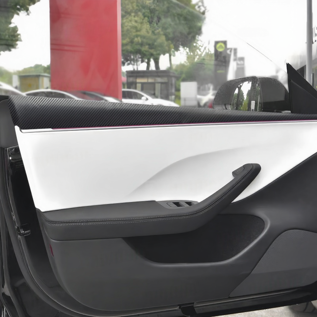 Front Rear Carbon Fiber Upper Door Panel Covers for Tesla Model 3 Highland 2024+