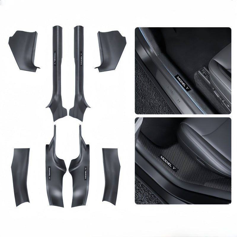 Front and Rear Door Sill Protector Set for Tesla Model Y Juniper (8 Pcs) Main image